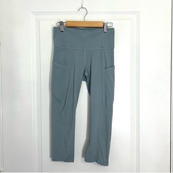 Lululemon Fast and Free Crop 19" Blue Cast Non Reflective Leggings - Picture 7 of 15